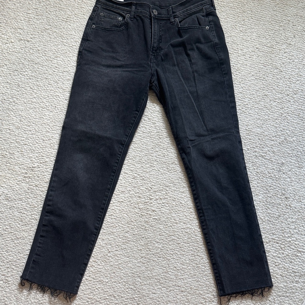 GAP GIRLFRIEND MID RISE Women's Black Cropped Ankle Jeans